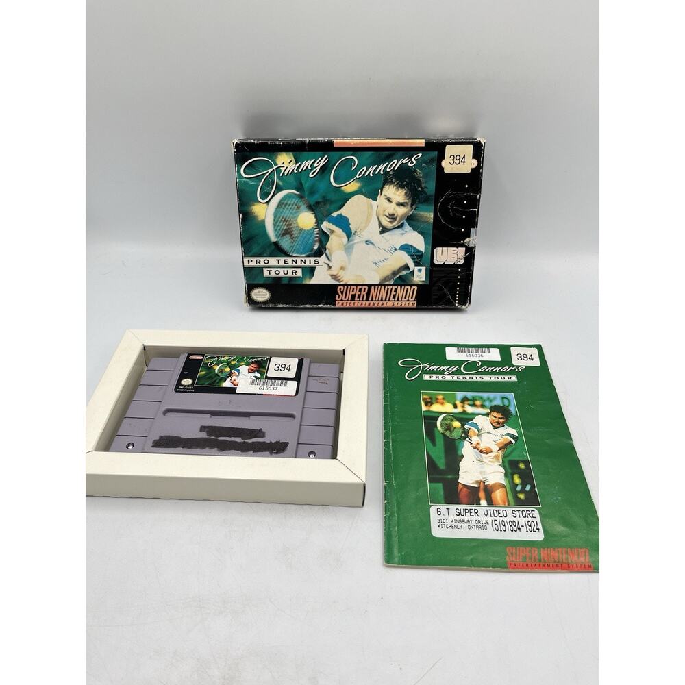 Jimmy Connors Tennis Nintendo NES Game Complete In Box Tested Works